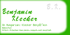 benjamin klecker business card